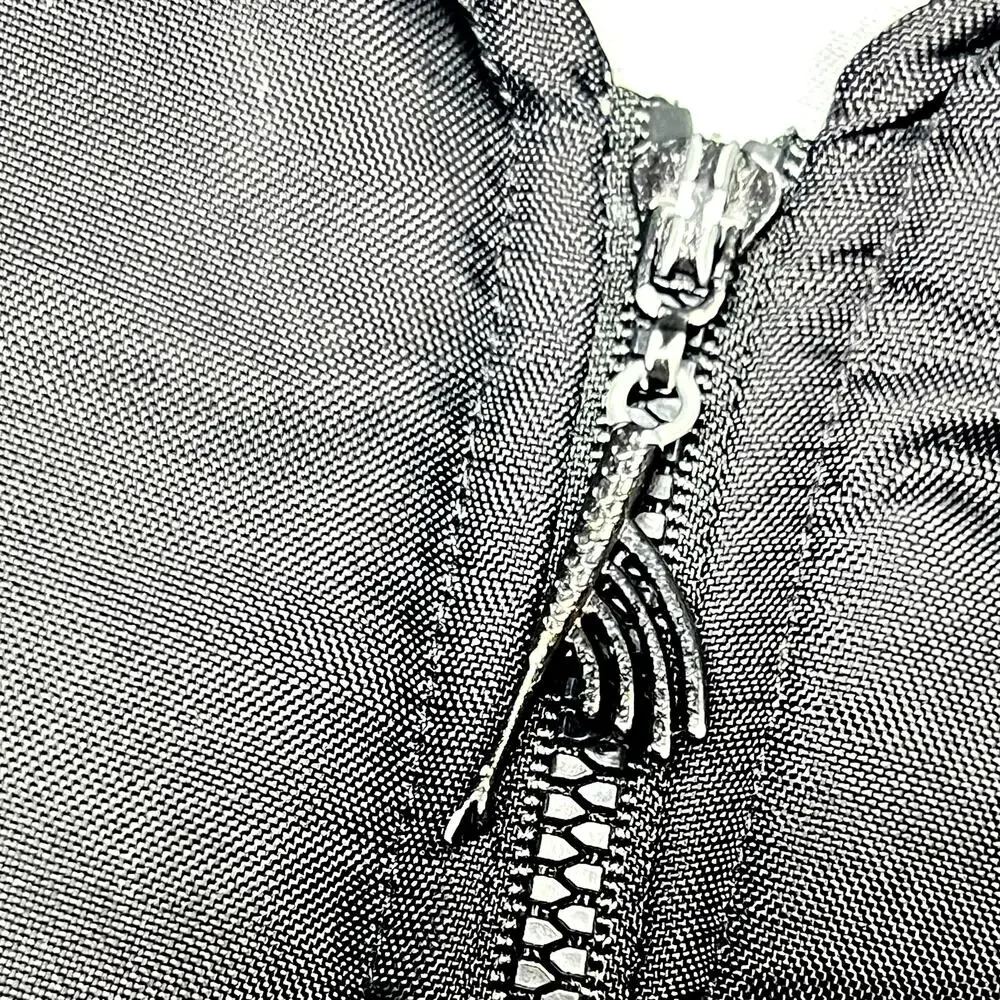 Vintage 90s Mens Size Medium Black Quilted Nylon Zip Vest Silver Lining Catalina